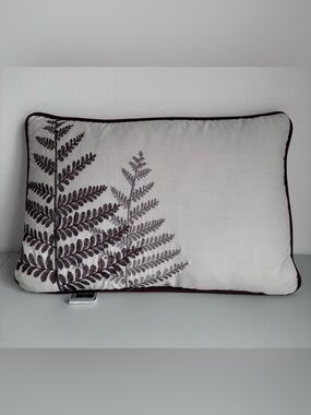 Madison Square Park Embroidered Fern Accent Cushion Throw Pillow